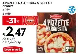 Bennet 4 pizzette margherita surgelate BENNET offerta