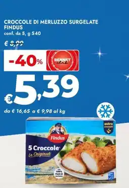 Bennet Croccole di merluzzo surgelate FINDUS conf. da 5 offerta