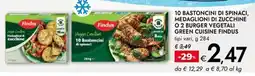 Bennet 10 bastoncini di spinaci, medaglioni di zucchine o2 burger vegetali green cuisine FINDUS offerta