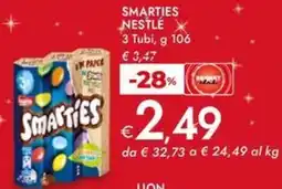 Bennet Smarties NESTLÉ 3 Tubi offerta