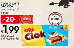 Bennet Cuor di latte ORO CIOK conf. da 6 offerta