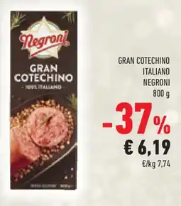 Conad Superstore Gran cotechino italiano NEGRONI offerta