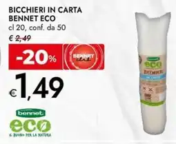 Bennet Bicchieri in carta BENNET ECO offerta
