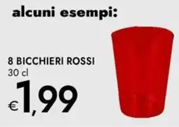 Bennet 8 bicchieri rossi offerta