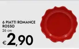 Bennet 6 piatti romance rosso 26 cm offerta