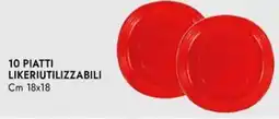 Bennet 10 piatti likeriutilizzabili cm 18x18 offerta