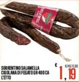 Supermercati EffePiù Sorrentino salamella cigolana di fegato offerta