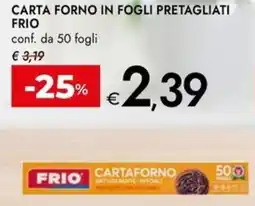 Bennet Carta forno in fogli pretagliati FRIO offerta