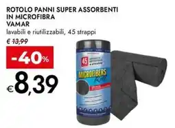 Bennet Rotolo panni super assorbenti in microfibra VAMAR offerta
