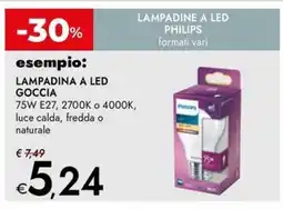 Bennet Lampadina a LED goccia PHILIPS offerta