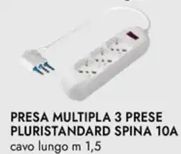 Bennet Presa multipla 3 prese pluristandard spina 10A offerta