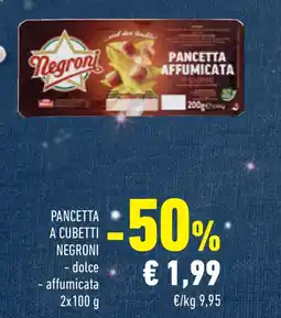 Conad Superstore Pancetta a cubetti NEGRONI offerta