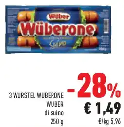 Conad Superstore 3 wurstel wuberone WUBER offerta