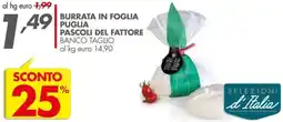 Italmark Burrata in foglia puglia PASCOLI DEL FATTORE offerta
