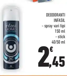 Conad Superstore Deodoranti INFASIL spray offerta