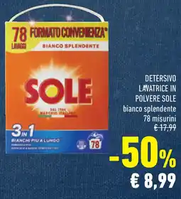 Conad Superstore Detersivo lavatrice in polvere SOLE offerta