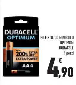 Conad Superstore Pile stilo o ministilo optimum DURACELL offerta
