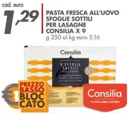 Italmark Pasta fresca all'uovo sfoglie sottili per lasagne consilia x 9 offerta
