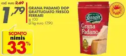Italmark Grana padano dop grattugiato fresco FERRARI offerta
