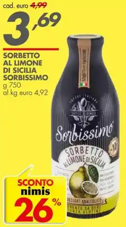 Italmark Sorbetto al limone di sicilia SORBISSIMO offerta