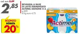 Italmark Bevanda a base di latte fermentato actimel danone x 6 offerta