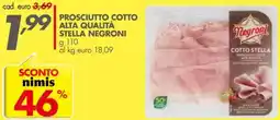 Italmark Prosciutto cotto alta qualità stella NEGRONI offerta