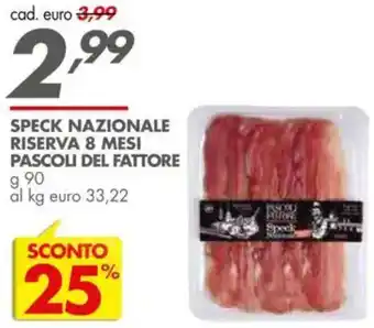 Italmark Speck nazionale riserva 8 mesi PASCOLI DEL FATTORE offerta