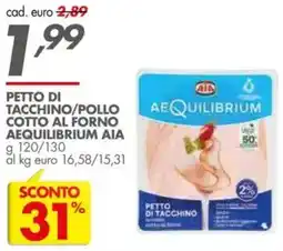 Italmark Petto di tacchino/pollo cotto al forno aequilibrium AIA offerta