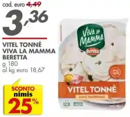 Italmark Vitel tonné viva la mamma BERETTA offerta