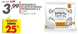 Italmark Mozzarella di latte di bufala pettinicchio x 3 offerta