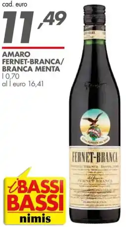 Italmark Amaro fernet-branca/ branca menta offerta