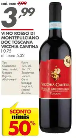 Italmark Vino rosso di montepulciano doc toscana VECCHIA CANTINA offerta