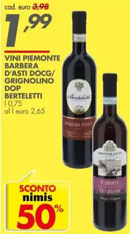 Italmark Vini piemonte barbera d'asti docg/ grignolino dop berteletti offerta
