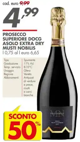 Italmark Prosecco superiore docg asolo extra dry MUSTI NOBILIS offerta