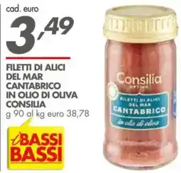 Italmark Filetti di alici del mar cantabrico in olio di oliva CONSILIA offerta