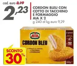 Italmark Cordon bleu con cotto di tacchino e formaggio AIA x2 offerta