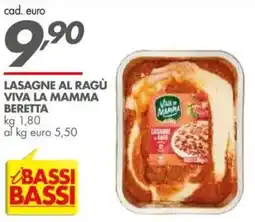 Italmark Lasagne al ragù viva la mamma BERETTA offerta