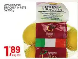 Crai Limoni igp di siracusa in rete offerta