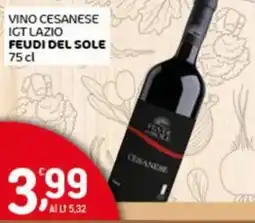 Crai Vino cesanese igt lazio FEUDI DEL SOLE offerta