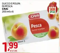 Crai Succo e polpa di pesca CRAI offerta