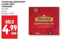 Pam Te english breakfast o earl grey TWININGS offerta