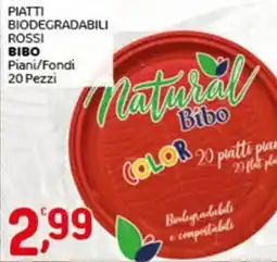 Crai Piatti biodegradabili rossi BIBO offerta