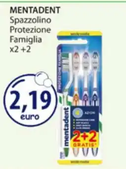 Acqua & Sapone MENTADENT Spazzolino Protezione Famiglia x2 +2 offerta