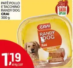 Crai Patè pollo e tacchino randy dog CRAI offerta