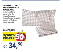 Esselunga COMPLETO LETTO MATRIMONIALE NAVIGARE offerta
