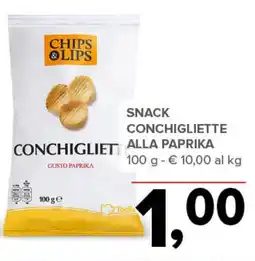 Todis CHIPS LIPS Snack conchigliette alla paprika offerta