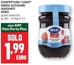 Pam Confettura "light" senza zuccheri aggiunti HERO offerta