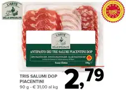 Todis L'ARTE Tris salumi dop piacentini offerta