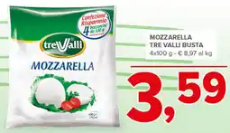 Todis Mozzarella TRE VALLI BUSTA offerta