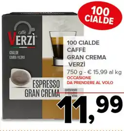 Todis 100 cialde caffè gran crema VERZÌ offerta